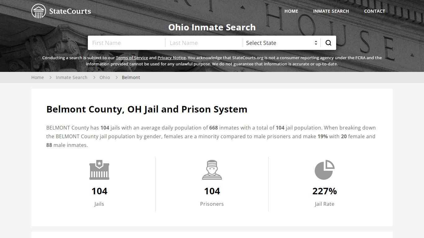 Belmont County, OH Inmate Search - StateCourts