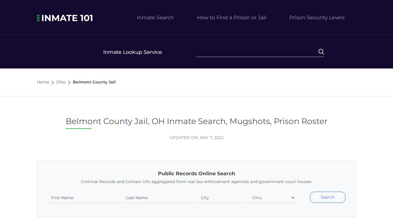 Belmont County Jail, OH Inmate Search, Mugshots, Prison Roster
